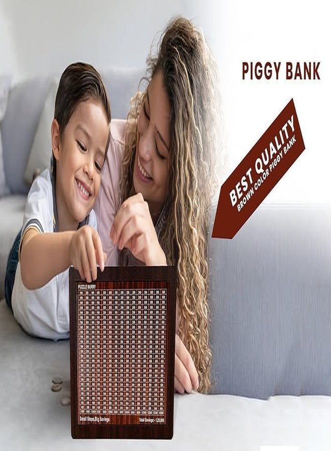 Toyshine Wooden Piggy Bank - Carved Design Money Box for Kids | Savings Challenge Cash Vault & Money Saver - Image 5